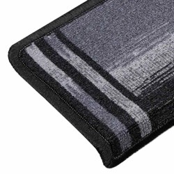 Tapis d'escalier autoadhésifs 5 pcs 65x21x4 cm Noir et gris 550212550212