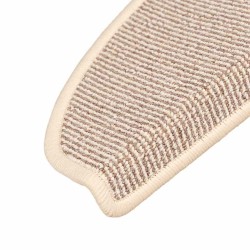 Tapis d'escalier 15 pièces 65 x 21 x 4 cm Blanc et marron Demi-rond Grand 550218550218