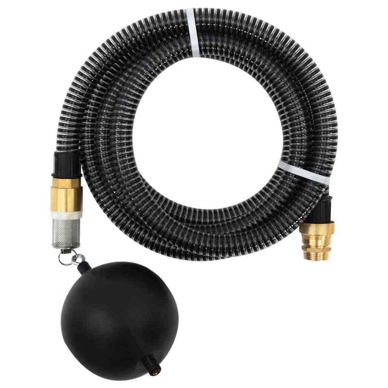 Tuyau d'aspiration avec raccords en laiton noir 1,1" 7 m PVC 550226550226