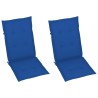 Chaises de jardin lot de 2 et coussins bleu royal Teck massif 550242550242