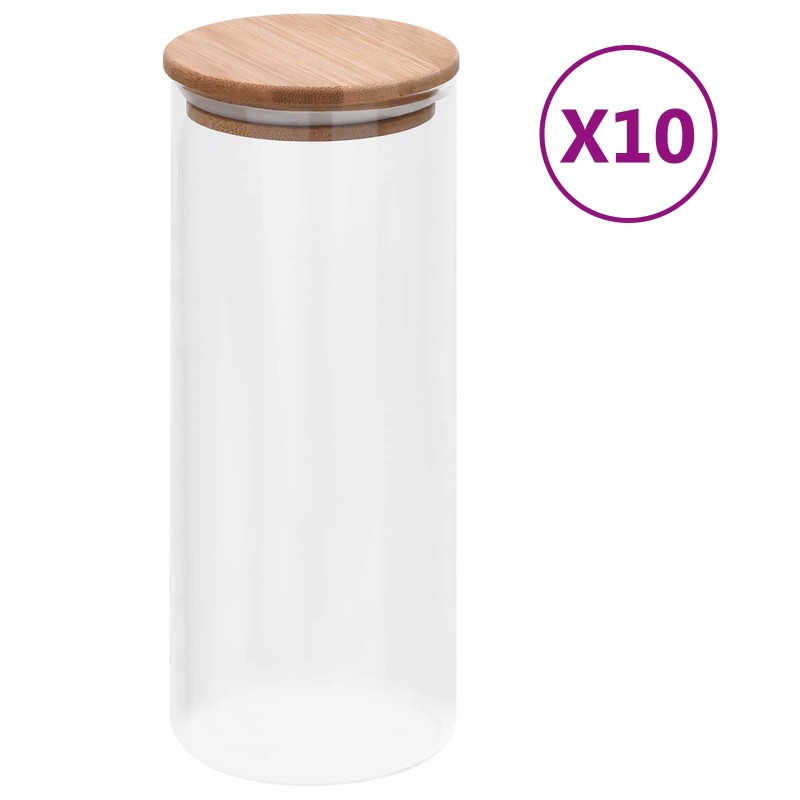 Pot en Verre 10 pcs Transparent 8,5 x 8,5 x 21,5 cm Verre 550246550246