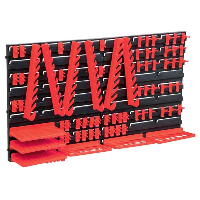 Kit de stockage avec panneaux muraux 71 pcs Rouge et noir 550273550273