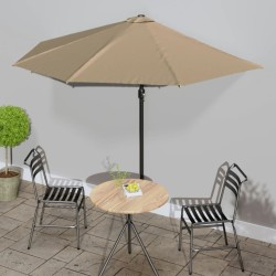 Parasol de balcon avec mât en aluminium Taupe 300x155 cm Demi 550299550299