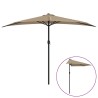 Parasol de balcon avec mât en aluminium Taupe 300x155 cm Demi 550299550299