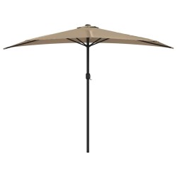 Parasol de balcon avec mât en aluminium Taupe 300x155 cm Demi 550299550299