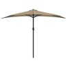 Parasol de balcon avec mât en aluminium Taupe 300x155 cm Demi 550299550299