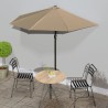 Parasol de balcon avec mât en aluminium Taupe 270x144 cm Demi 550302550302