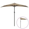 Parasol de balcon avec mât en aluminium Taupe 270x144 cm Demi 550302550302