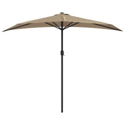 Parasol de balcon avec mât en aluminium Taupe 270x144 cm Demi 550302550302