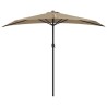 Parasol de balcon avec mât en aluminium Taupe 270x144 cm Demi 550302550302