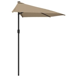 Parasol de balcon avec mât en aluminium Taupe 270x144 cm Demi 550302550302