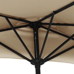 Parasol de balcon avec mât en aluminium Taupe 270x144 cm Demi 550302550302