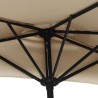 Parasol de balcon avec mât en aluminium Taupe 270x144 cm Demi 550302550302