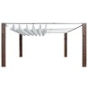 Tonnelle avec toit Résine tressée 400x400x200cm Marron et crème 550314550314