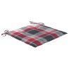 Chaises de jardin lot de 2 avec coussins à carreaux rouges Teck 550322550322