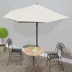 Parasol de balcon avec mât en aluminium Sable 300x155 cm Demi 550334550334