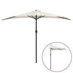 Parasol de balcon avec mât en aluminium Sable 300x155 cm Demi 550334550334