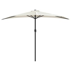 Parasol de balcon avec mât en aluminium Sable 300x155 cm Demi 550334550334