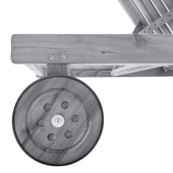 Chaise longue de jardin avec coussin Gris Bois d'acacia solide 550342550342