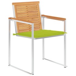 Chaises de jardin avec coussins lot de 2 Teck solide et acier 550345550345