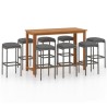 Ensemble de bar de jardin avec coussins 9 pcs Gris 550350550350