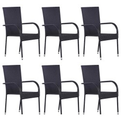Ensemble à manger de jardin 7 pcs Noir 550355550355