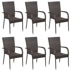 Ensemble à manger de jardin 7 pcs Marron 550357550357