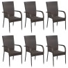 Ensemble à manger de jardin 7 pcs Marron 550357550357