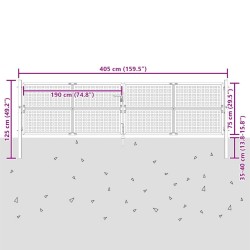 Portail de jardin Anthracite 400 x 125 cm Acier 550361550361
