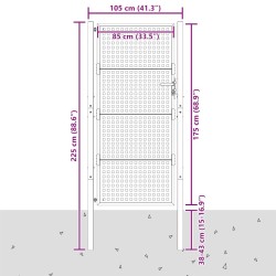 Portail de jardin Anthracite 100x175 cm Acier 550366550366