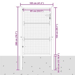 Portail de jardin Anthracite 100x150 cm Acier 550368550368