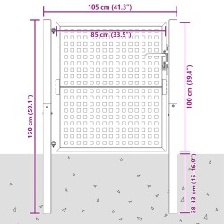 Portail de jardin Anthracite 100x100 cm Acier 550370550370