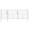 Portail de jardin grillagé argenté 400 x 125 cm en acier galvanisé 550371550371
