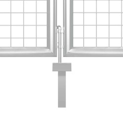 Portail de jardin grillagé argenté 400 x 125 cm en acier galvanisé 550371550371