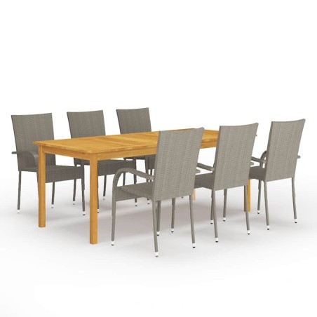 Ensemble à manger de jardin 7 pcs Gris 550373550373