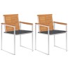 Chaises de jardin avec coussins lot de 2 Acacia solide et acier 550387550387