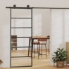 Porte coulissante Verre ESG et aluminium 76x205 cm Noir 550401550401