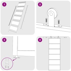 Porte coulissante Verre ESG et aluminium 76x205 cm Noir 550401550401