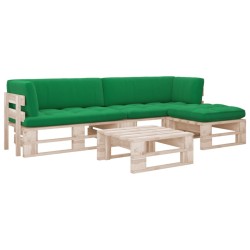 Salon de jardin palette 4pcs avec coussins Bois de pin imprégné 550407550407