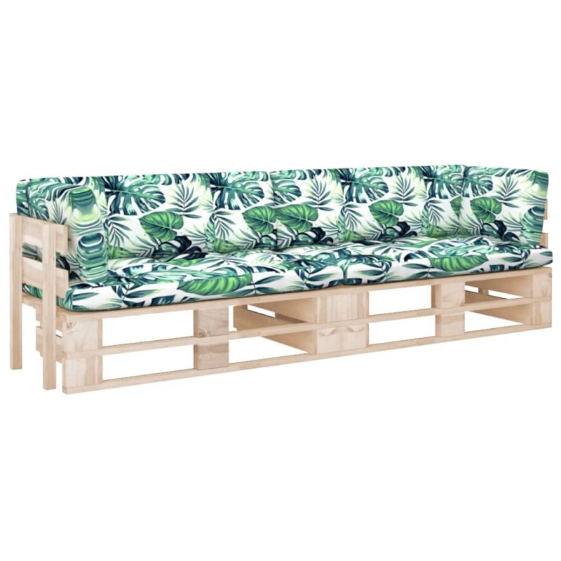 Canapé palette 2 places avec coussins Bois de pin imprégné 550412550412