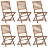 Chaises pliables de jardin lot de 6 avec coussins Bois d'acacia 550414550414