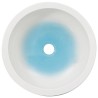 Vasque à poser blanc et bleu rond Φ41x14 cm céramique 550435550435