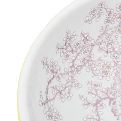 Vasque à poser blanc et jaune rond Φ41x14 cm céramique 550440550440