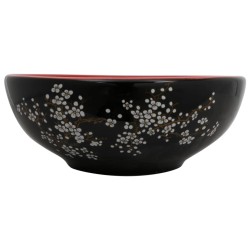 Vasque à poser noir et rouge rond Φ41x14 cm céramique 550441550441