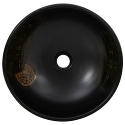 Vasque à poser noir rond Φ41x14 cm céramique 550444550444
