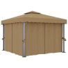 Tonnelle avec rideau 3x3 m Taupe Aluminium 550450550450
