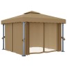 Tonnelle avec rideau 3x3 m Taupe Aluminium 550450550450