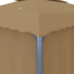 Tonnelle avec rideau 3x3 m Taupe Aluminium 550450550450