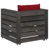 Salon de jardin 2 pcs avec coussins Bois imprégné de gris 550452550452