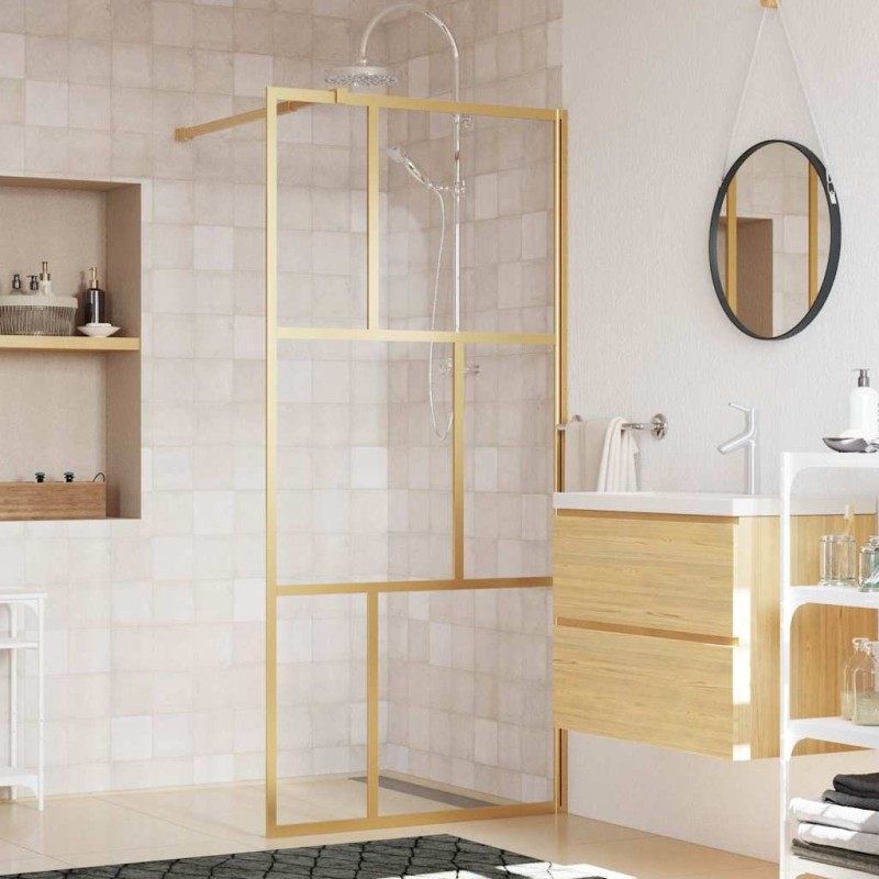 Paroi de douche avec verre ESG transparent doré 80x195 cm 550453550453